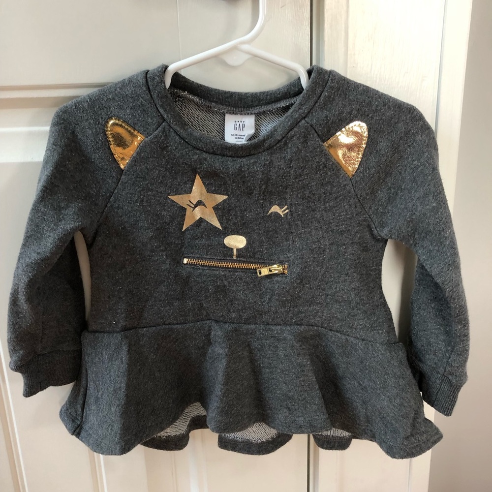 12-18m Baby Girls Cat Sweatshirt